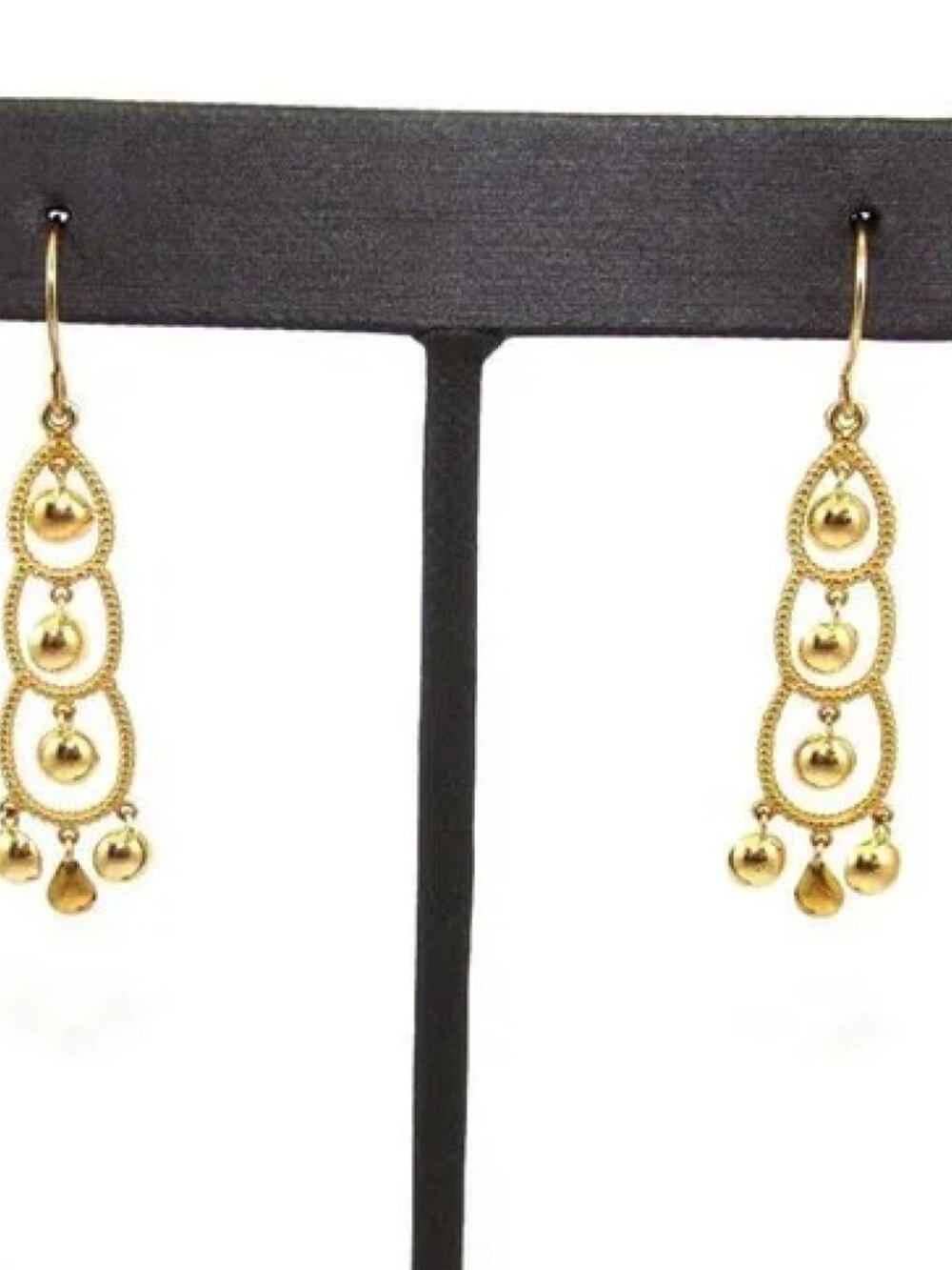 14K Yellow Gold Dangle Earrings - Picture 3 of 6